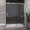 Anzzi Rhodes Series 60 in. x 76 in. Frameless Shower Doorin Brushed Nickel SD-FRLS05702BN